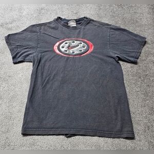 Nike Top Boys Size Medium Black Short Sleeve T-Shirt with Red Logo